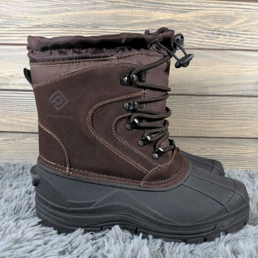 Dream Pairs Force 2 Brown Winter‎ Snow Outdoor Boots THINSULATE Men Teen Sz 7